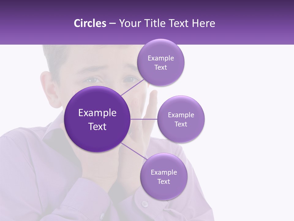 A Young Boy Is Holding His Hands To His Mouth PowerPoint Template