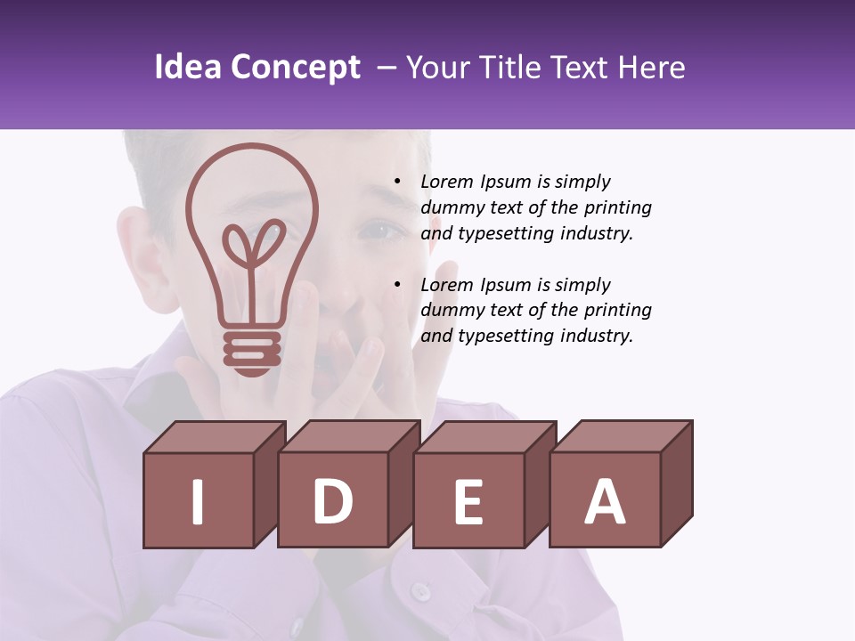 A Young Boy Is Holding His Hands To His Mouth PowerPoint Template