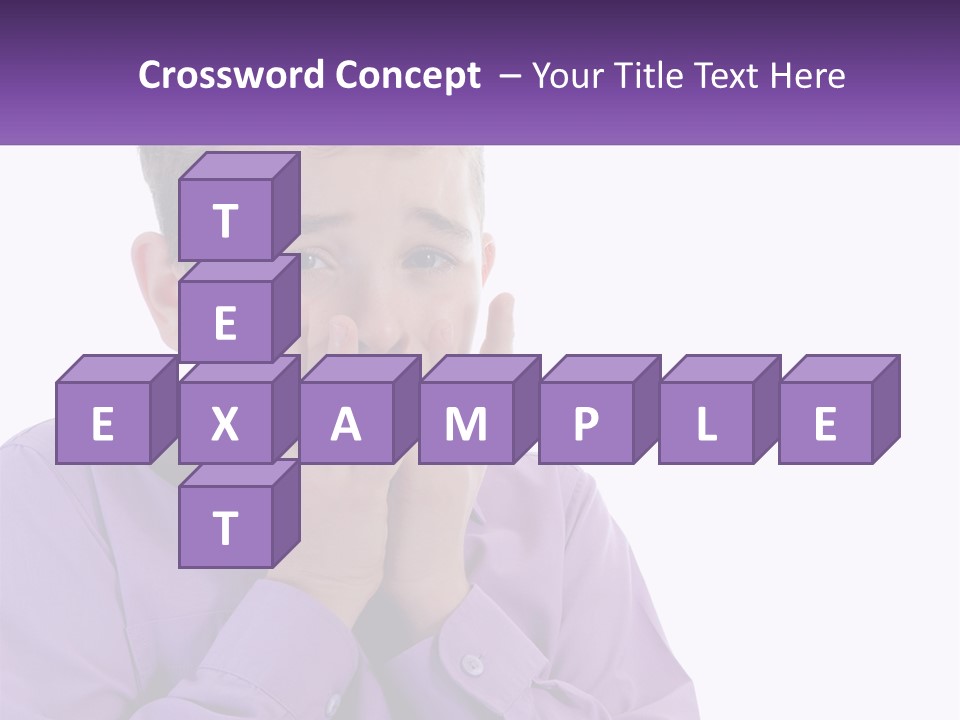 A Young Boy Is Holding His Hands To His Mouth PowerPoint Template