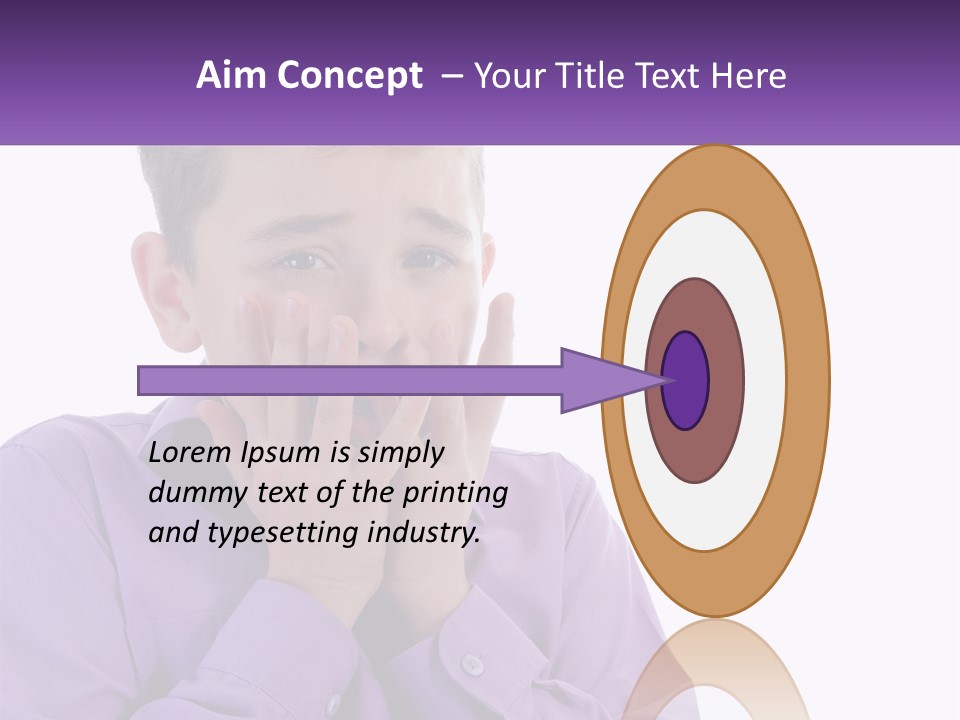 A Young Boy Is Holding His Hands To His Mouth PowerPoint Template