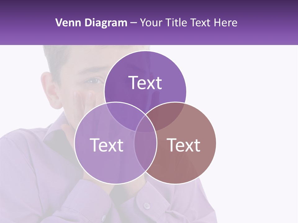 A Young Boy Is Holding His Hands To His Mouth PowerPoint Template