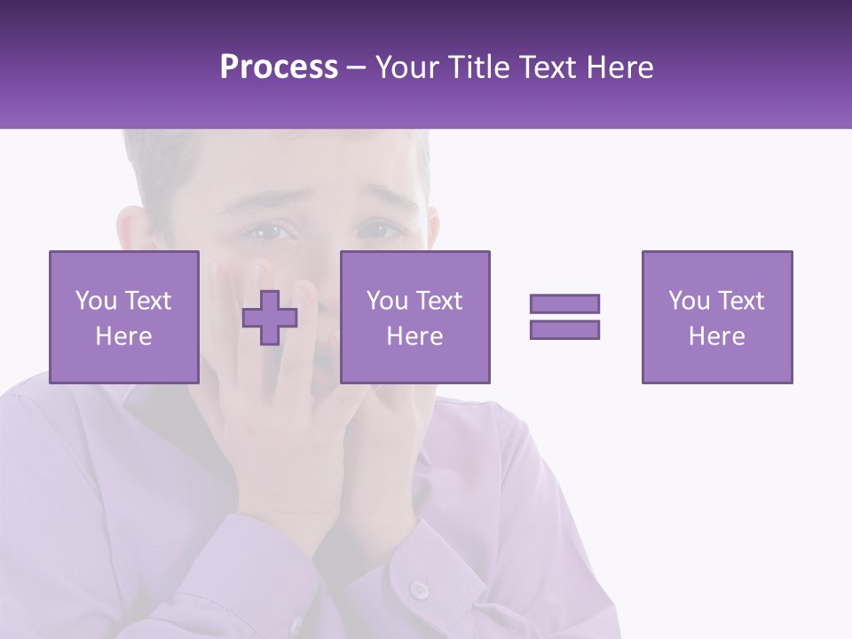 A Young Boy Is Holding His Hands To His Mouth PowerPoint Template