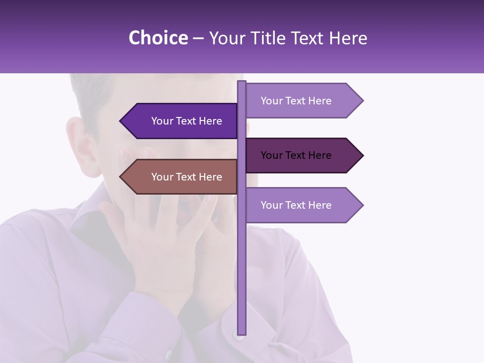 A Young Boy Is Holding His Hands To His Mouth PowerPoint Template