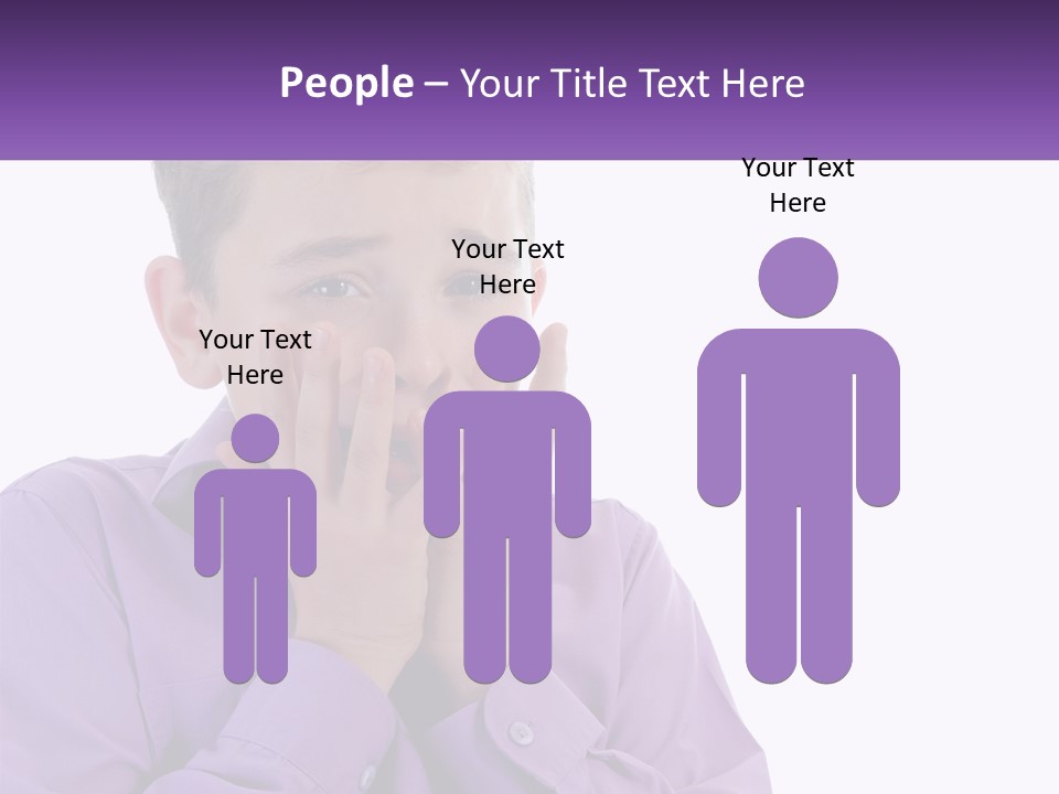 A Young Boy Is Holding His Hands To His Mouth PowerPoint Template