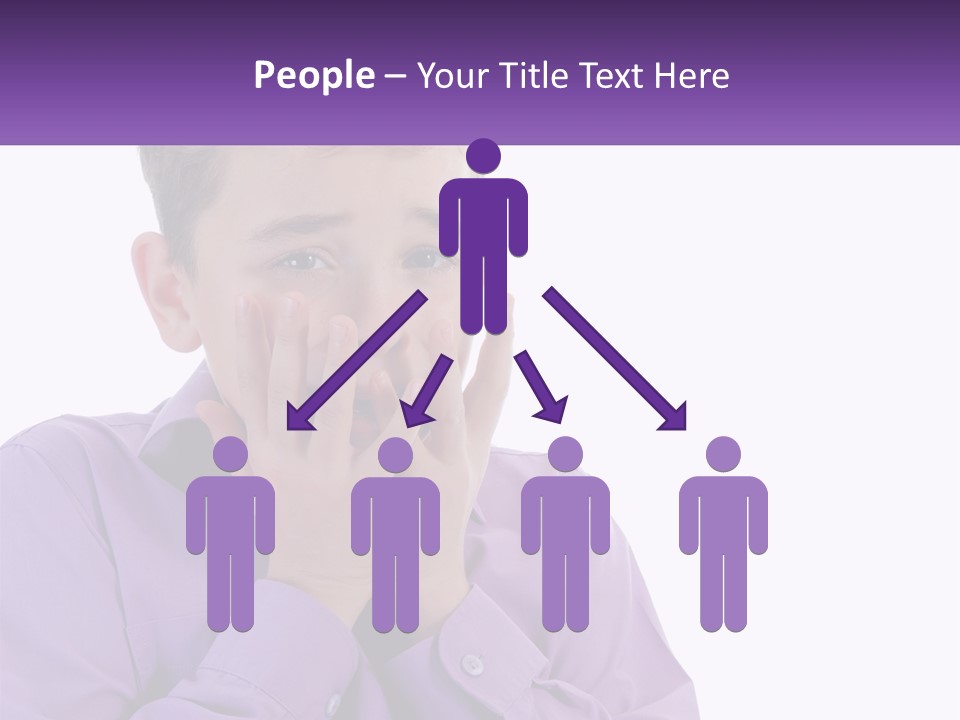 A Young Boy Is Holding His Hands To His Mouth PowerPoint Template