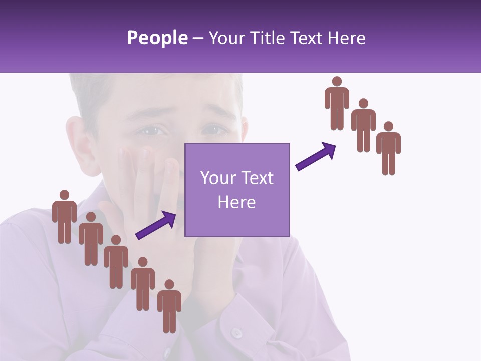 A Young Boy Is Holding His Hands To His Mouth PowerPoint Template