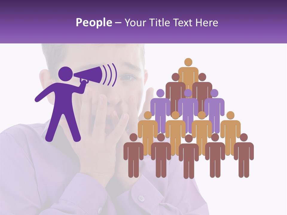 A Young Boy Is Holding His Hands To His Mouth PowerPoint Template