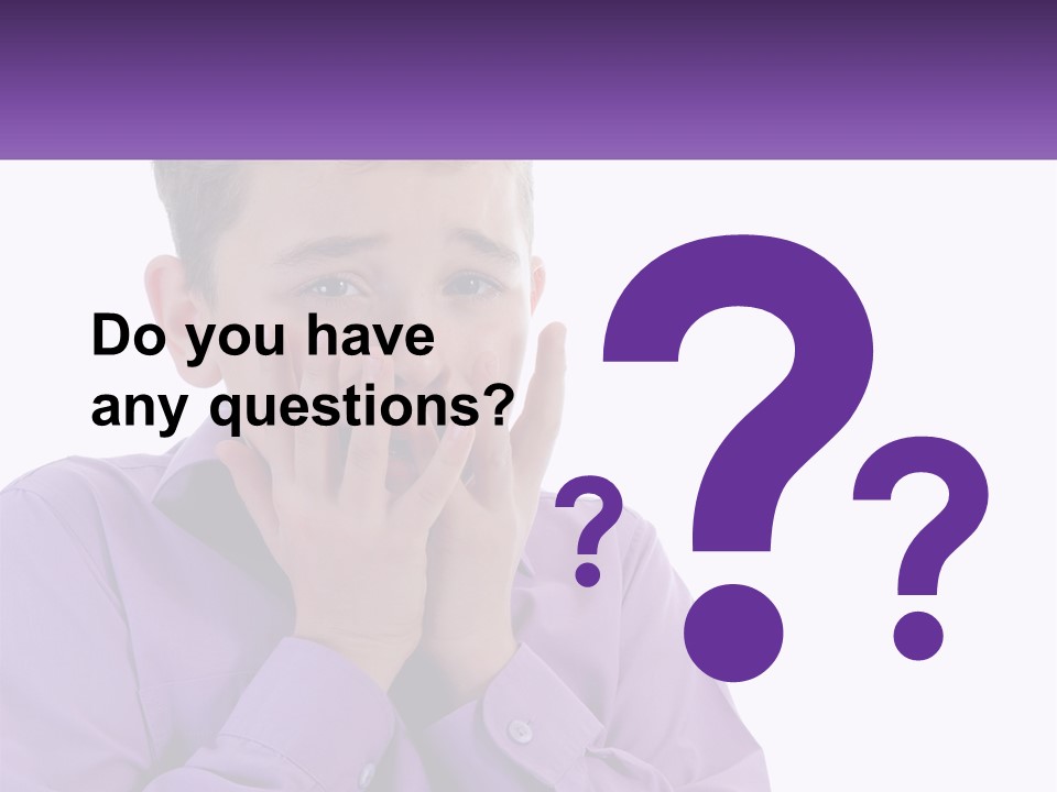 A Young Boy Is Holding His Hands To His Mouth PowerPoint Template