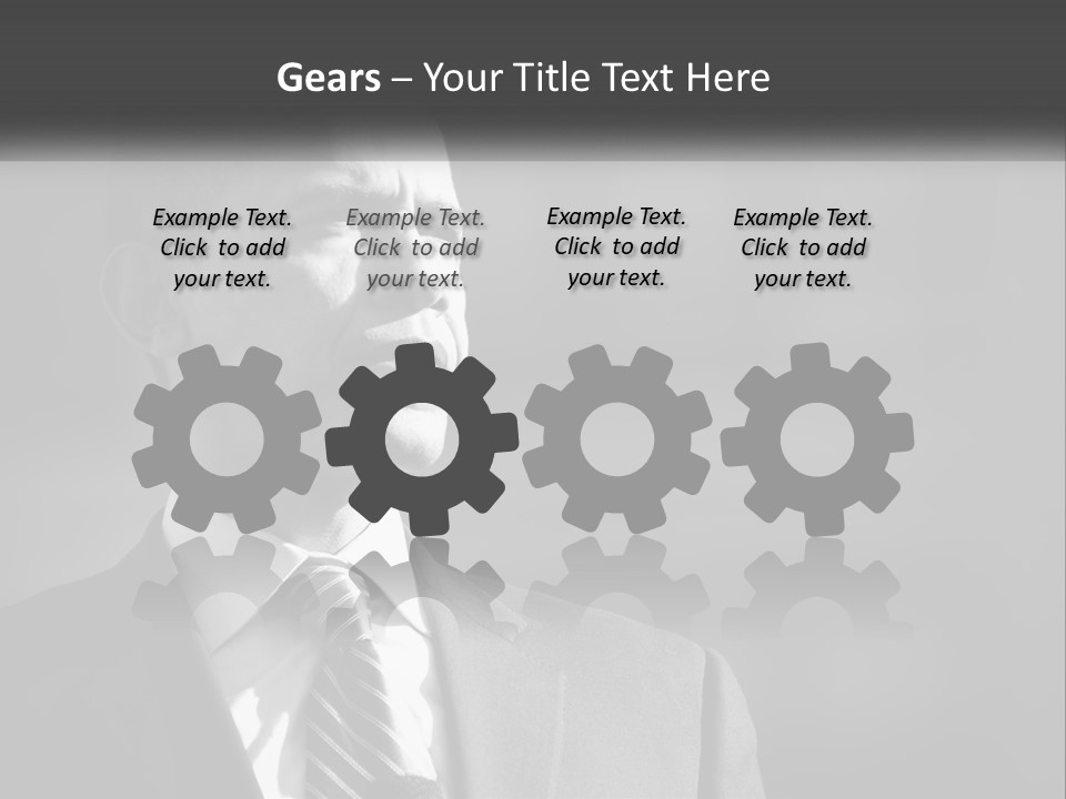 A Black And White Photo Of The President Of The United States PowerPoint Template