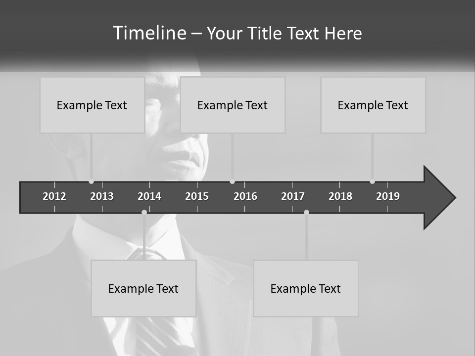 A Black And White Photo Of The President Of The United States PowerPoint Template