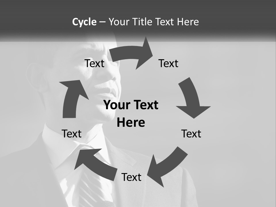 A Black And White Photo Of The President Of The United States PowerPoint Template