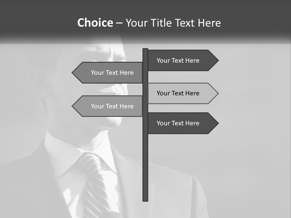 A Black And White Photo Of The President Of The United States PowerPoint Template