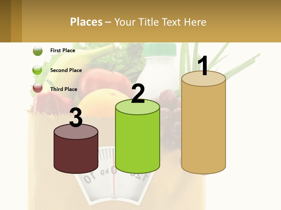 A Grocery Bag Filled With Fruits And Vegetables PowerPoint Template