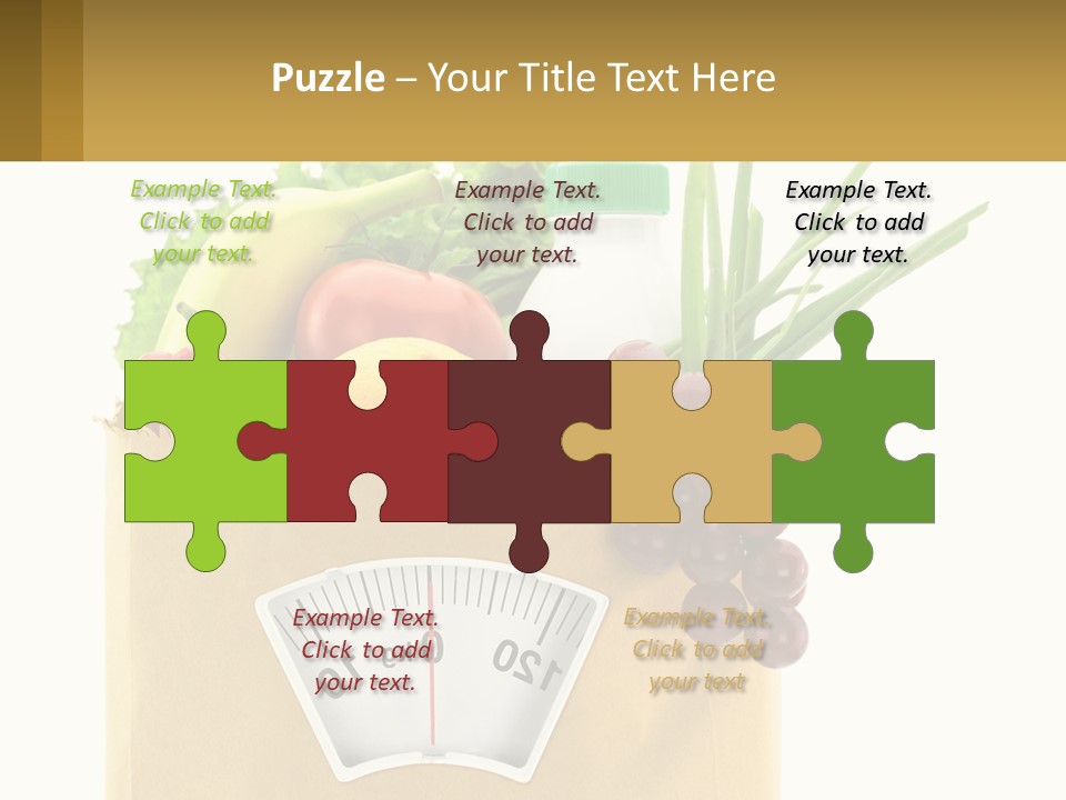 A Grocery Bag Filled With Fruits And Vegetables PowerPoint Template