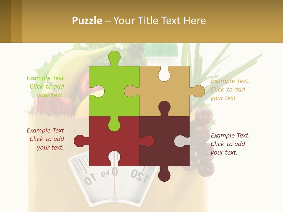 A Grocery Bag Filled With Fruits And Vegetables PowerPoint Template