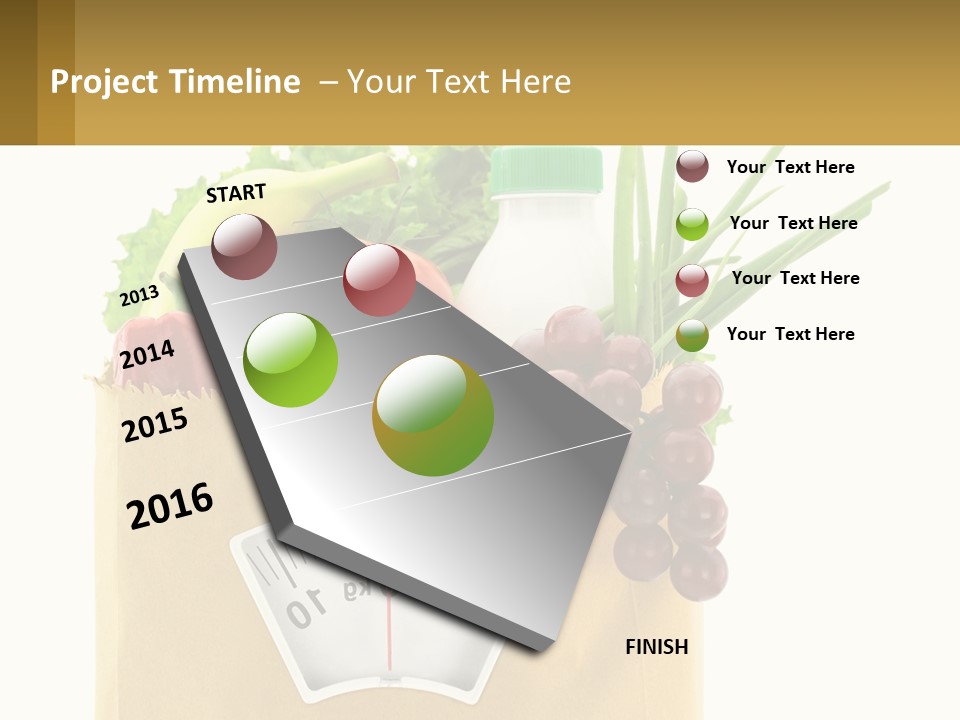 A Grocery Bag Filled With Fruits And Vegetables PowerPoint Template