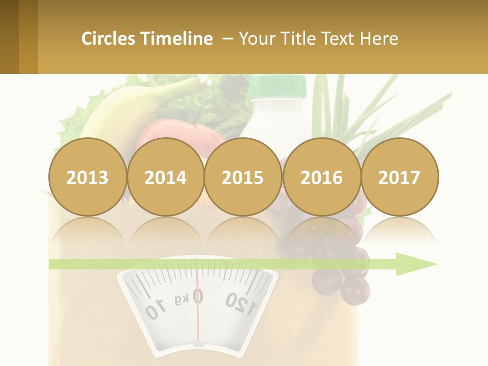 A Grocery Bag Filled With Fruits And Vegetables PowerPoint Template