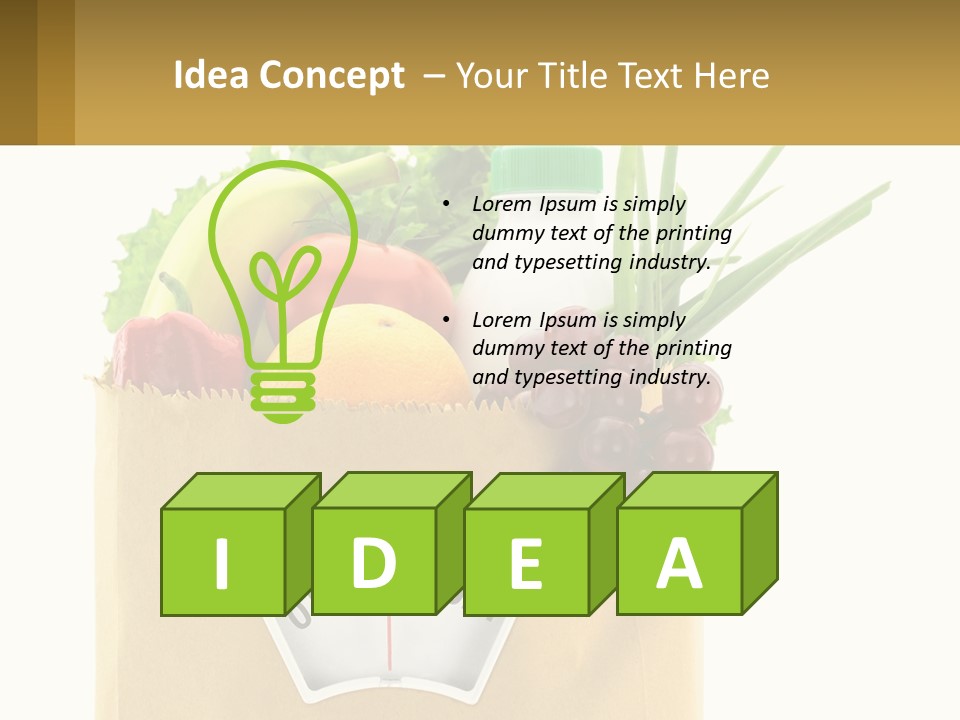 A Grocery Bag Filled With Fruits And Vegetables PowerPoint Template