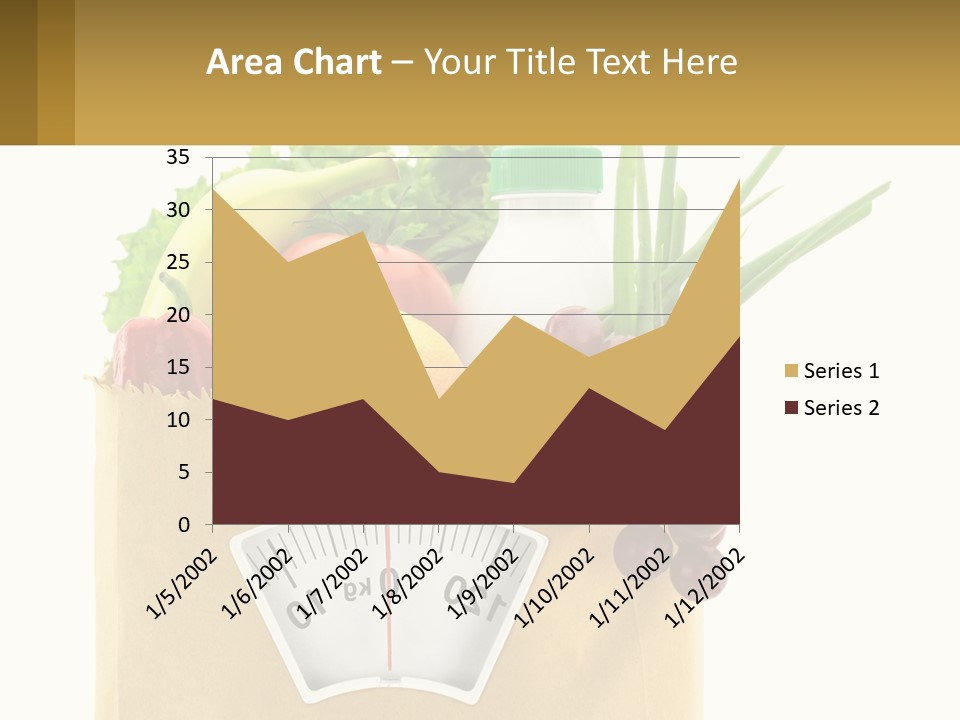 A Grocery Bag Filled With Fruits And Vegetables PowerPoint Template