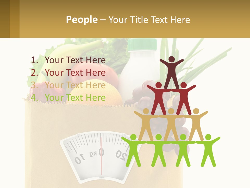 A Grocery Bag Filled With Fruits And Vegetables PowerPoint Template