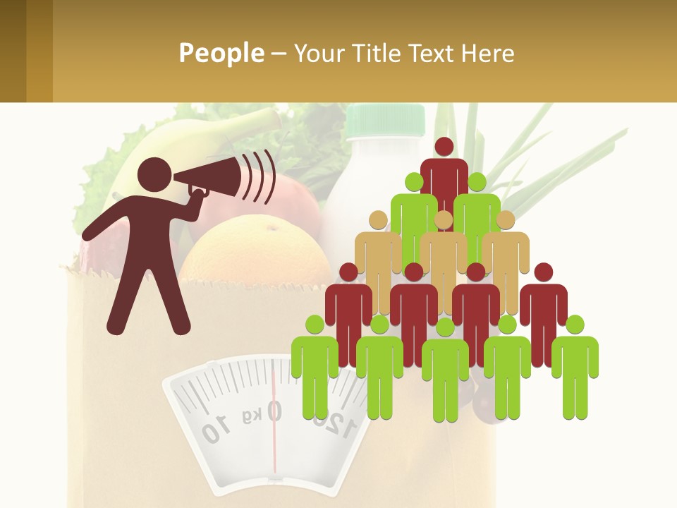 A Grocery Bag Filled With Fruits And Vegetables PowerPoint Template