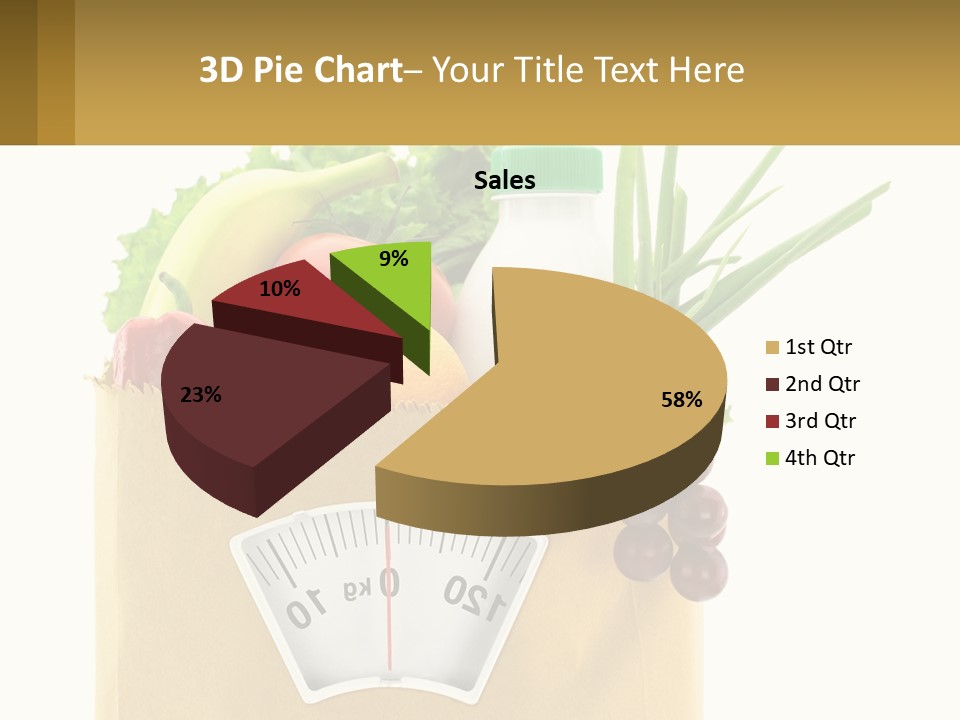 A Grocery Bag Filled With Fruits And Vegetables PowerPoint Template