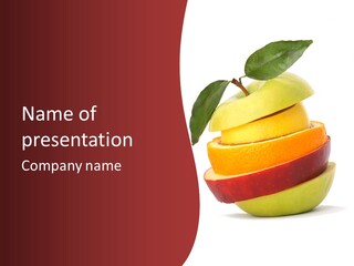 An Apple And Orange Stacked On Top Of Each Other PowerPoint Template