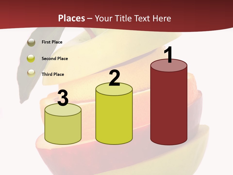 An Apple And Orange Stacked On Top Of Each Other PowerPoint Template