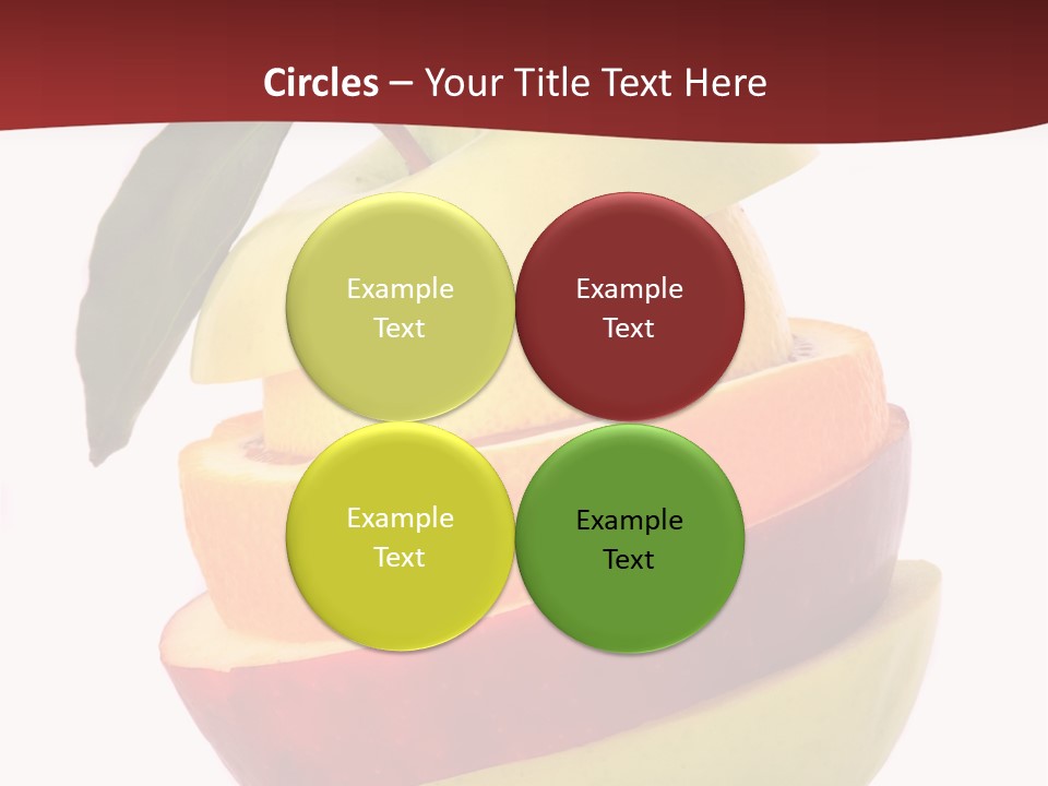 An Apple And Orange Stacked On Top Of Each Other PowerPoint Template
