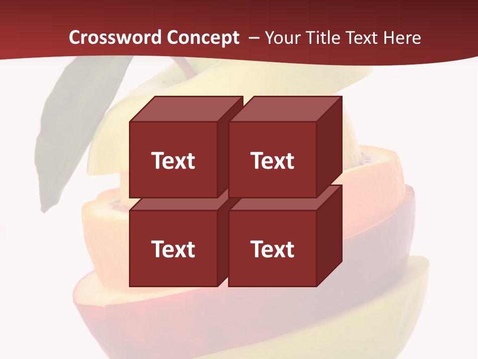 An Apple And Orange Stacked On Top Of Each Other PowerPoint Template