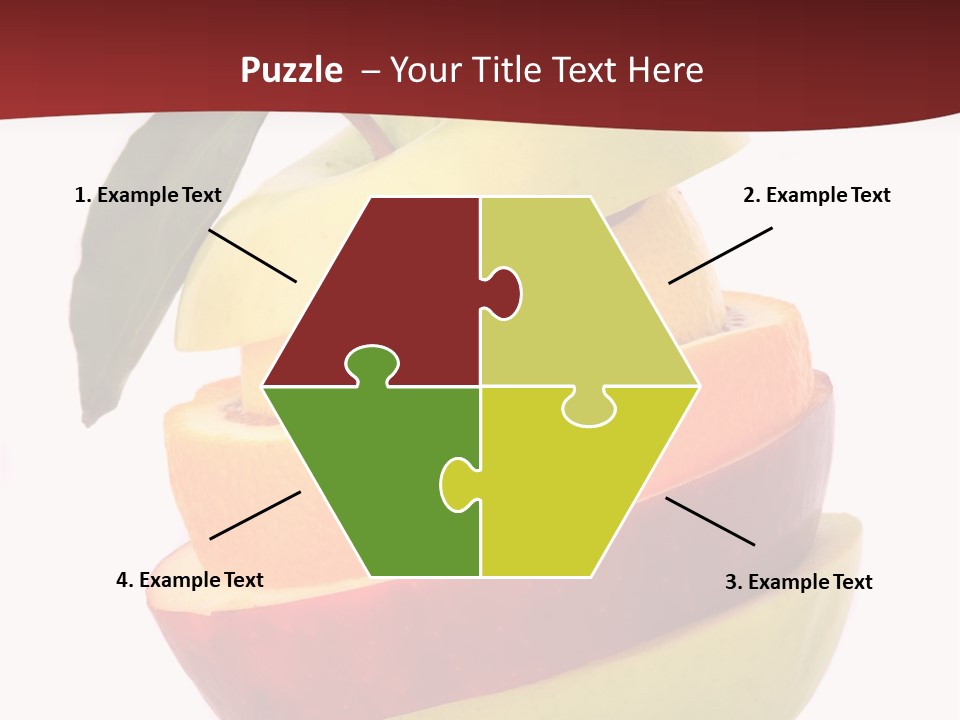 An Apple And Orange Stacked On Top Of Each Other PowerPoint Template