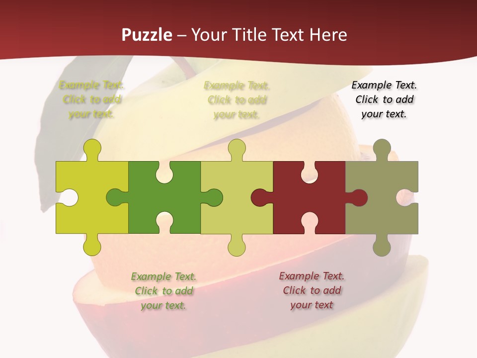 An Apple And Orange Stacked On Top Of Each Other PowerPoint Template