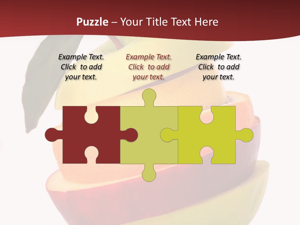 An Apple And Orange Stacked On Top Of Each Other PowerPoint Template