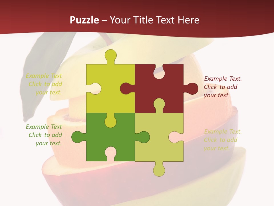 An Apple And Orange Stacked On Top Of Each Other PowerPoint Template