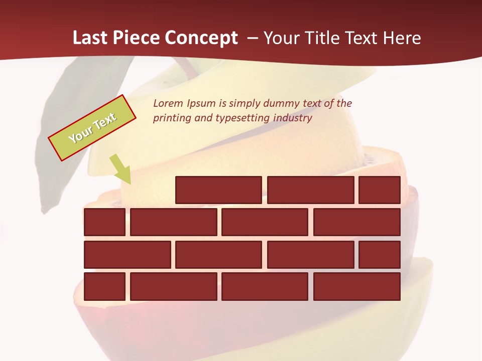 An Apple And Orange Stacked On Top Of Each Other PowerPoint Template