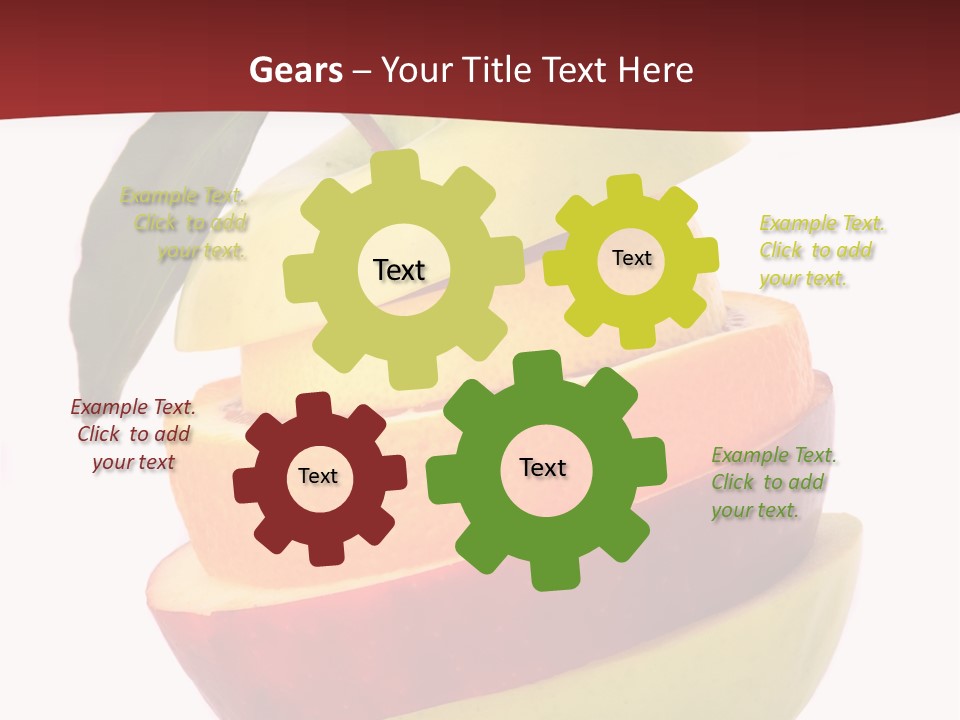 An Apple And Orange Stacked On Top Of Each Other PowerPoint Template