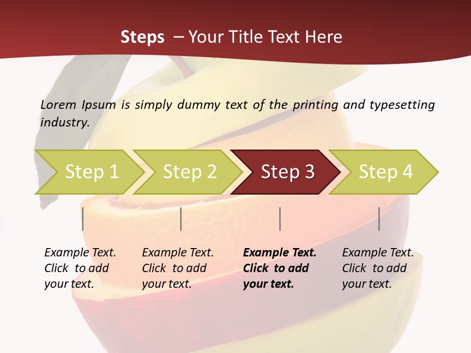 An Apple And Orange Stacked On Top Of Each Other PowerPoint Template