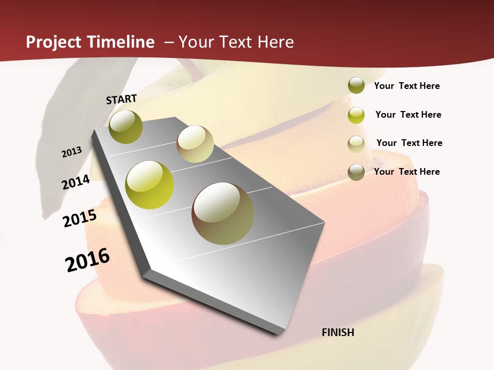 An Apple And Orange Stacked On Top Of Each Other PowerPoint Template