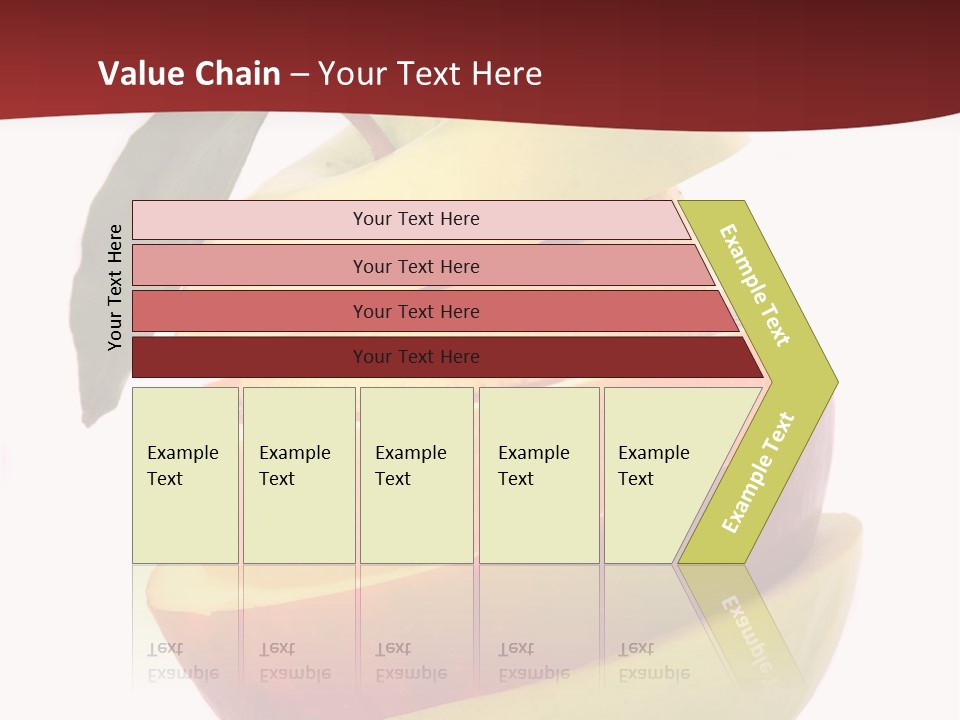 An Apple And Orange Stacked On Top Of Each Other PowerPoint Template