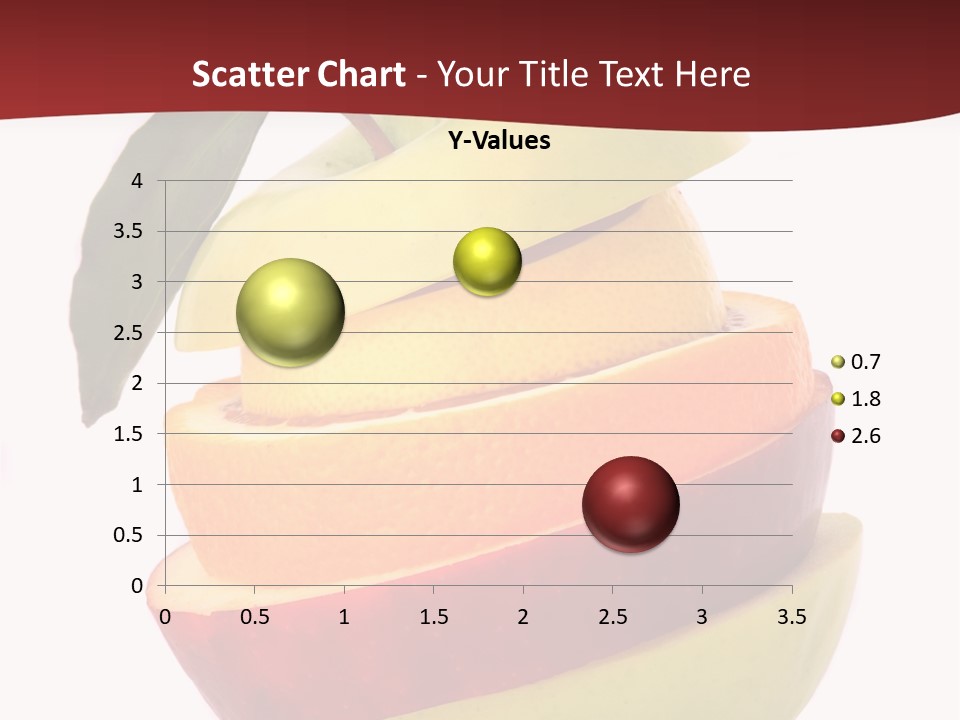 An Apple And Orange Stacked On Top Of Each Other PowerPoint Template