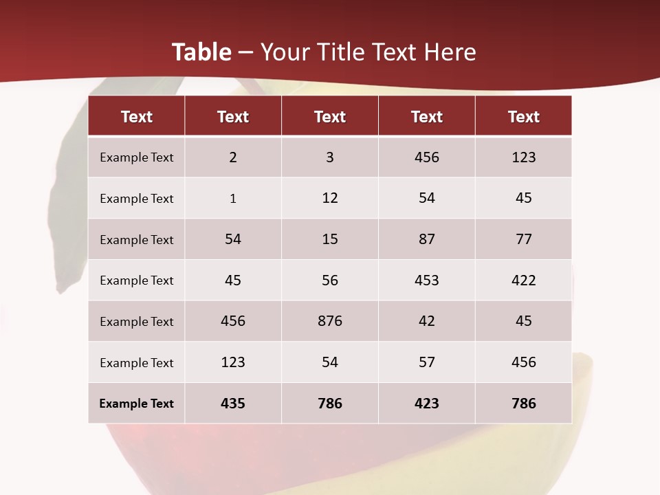 An Apple And Orange Stacked On Top Of Each Other PowerPoint Template