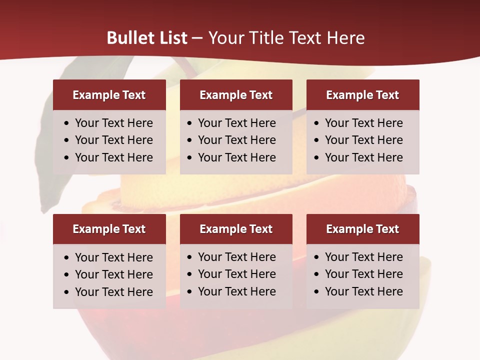 An Apple And Orange Stacked On Top Of Each Other PowerPoint Template