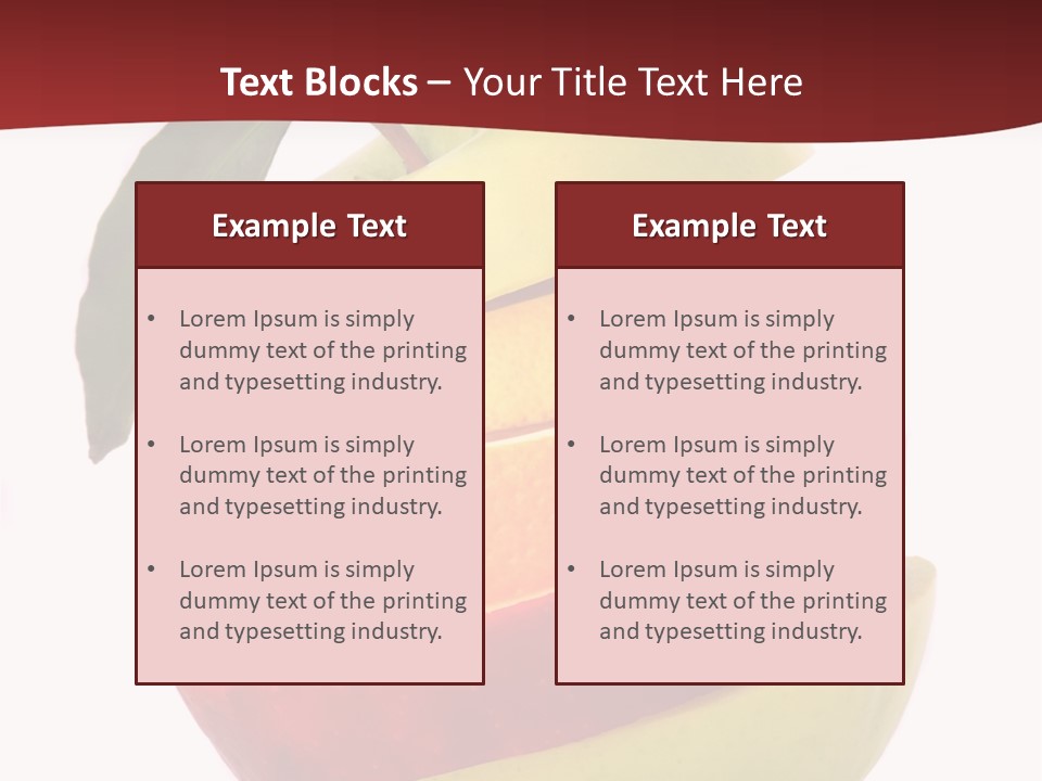 An Apple And Orange Stacked On Top Of Each Other PowerPoint Template