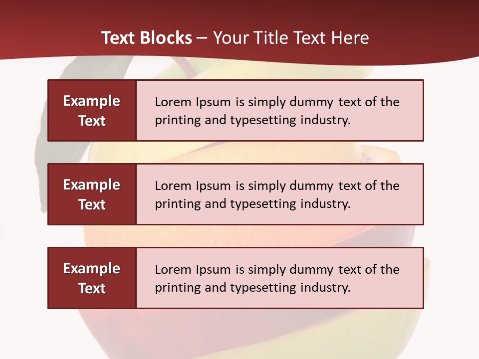 An Apple And Orange Stacked On Top Of Each Other PowerPoint Template