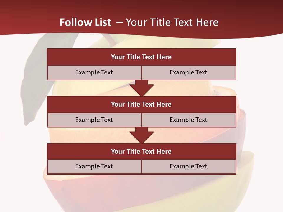 An Apple And Orange Stacked On Top Of Each Other PowerPoint Template