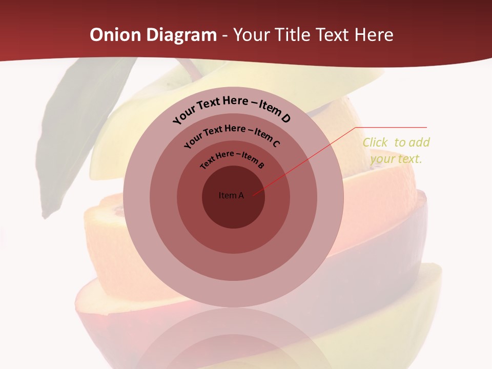 An Apple And Orange Stacked On Top Of Each Other PowerPoint Template