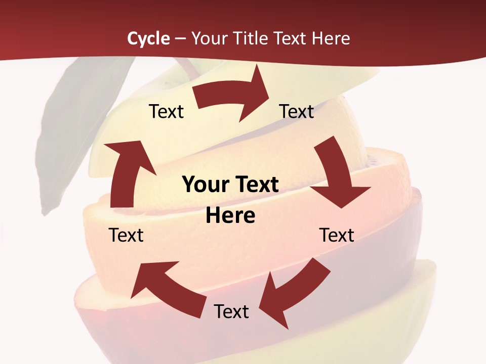 An Apple And Orange Stacked On Top Of Each Other PowerPoint Template