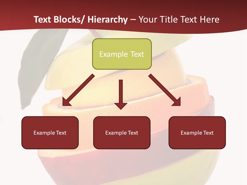 An Apple And Orange Stacked On Top Of Each Other PowerPoint Template