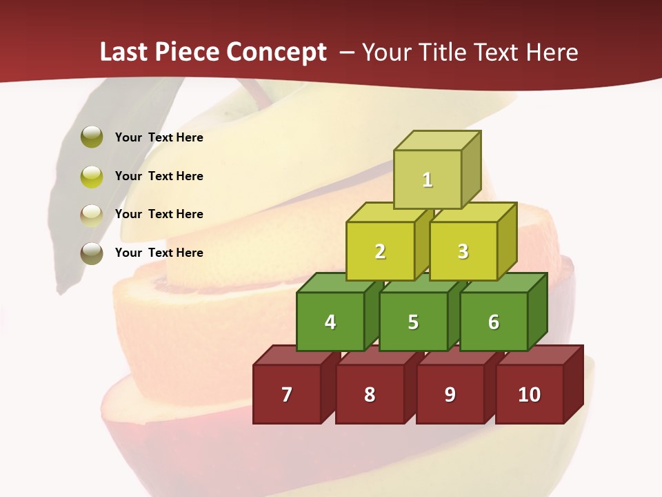 An Apple And Orange Stacked On Top Of Each Other PowerPoint Template