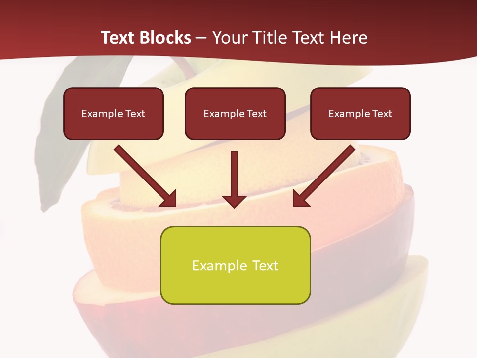 An Apple And Orange Stacked On Top Of Each Other PowerPoint Template